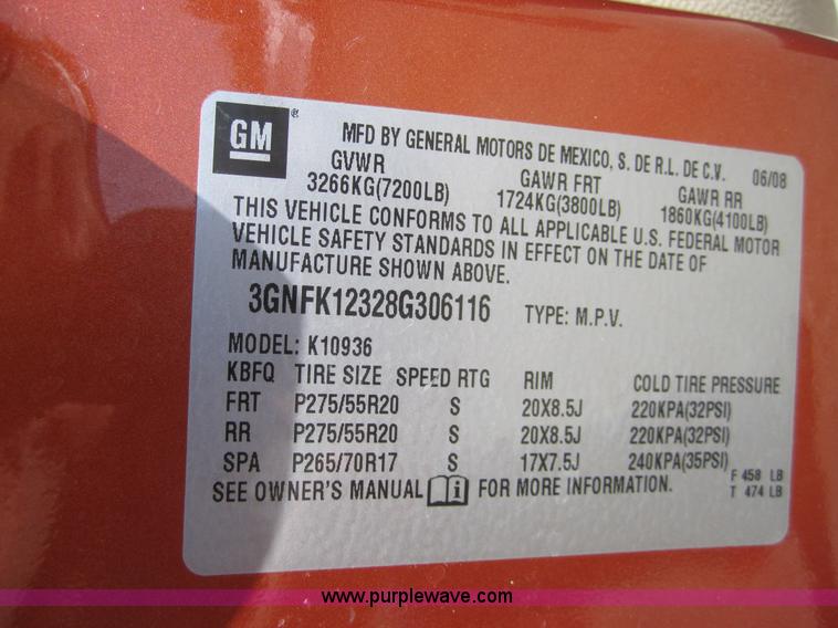 image for item A9550 2008 Chevrolet Avalanche LTZ pickup truck