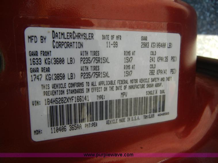 image for item A9944 2000 Dodge Durango SLT SUV