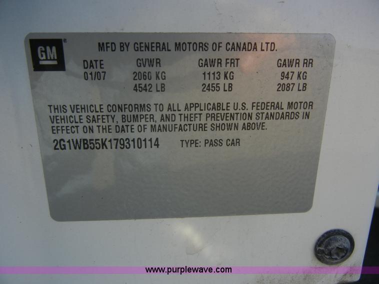 image for item A9947 2007 Chevrolet Impala LS