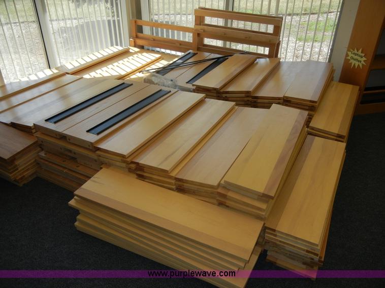 image for item A9969 (4) light oak wooden shelving units