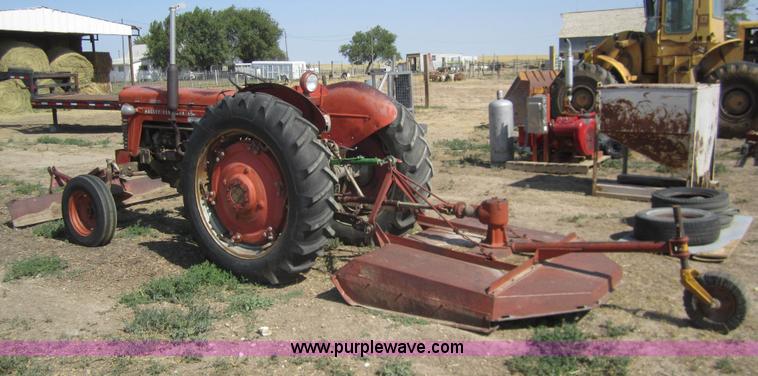 image for item A3846 1964 Massey-Ferguson 65 tractor with mower and back blade