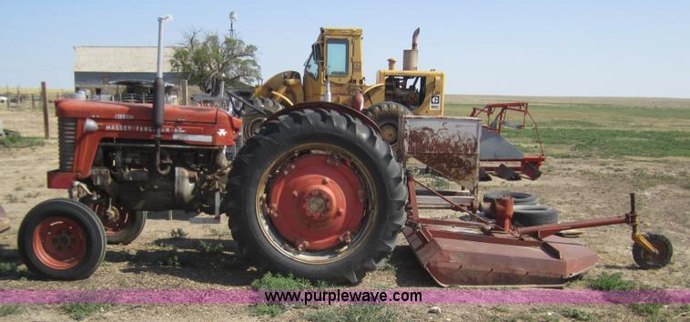 image for item A3846 1964 Massey-Ferguson 65 tractor with mower and back blade