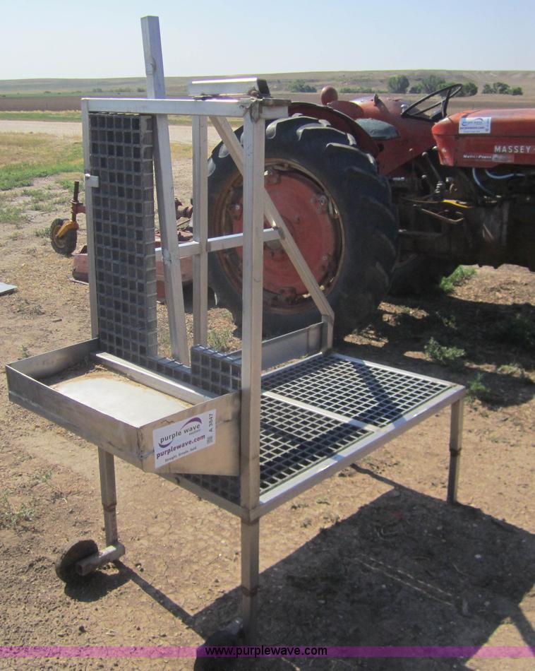 Stainless steel goat milking stand in Dighton, KS Item A3847 sold