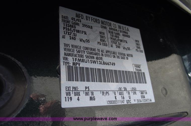 image for item A4148 2003 Ford Expedition XLT SUV