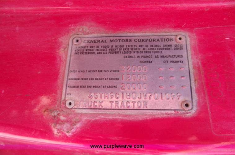 image for item A4188 1988 GMC Brigadier semi truck