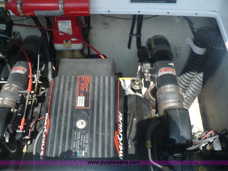 image for item A4851 1995 Baja 320 OS 32' boat and trailer