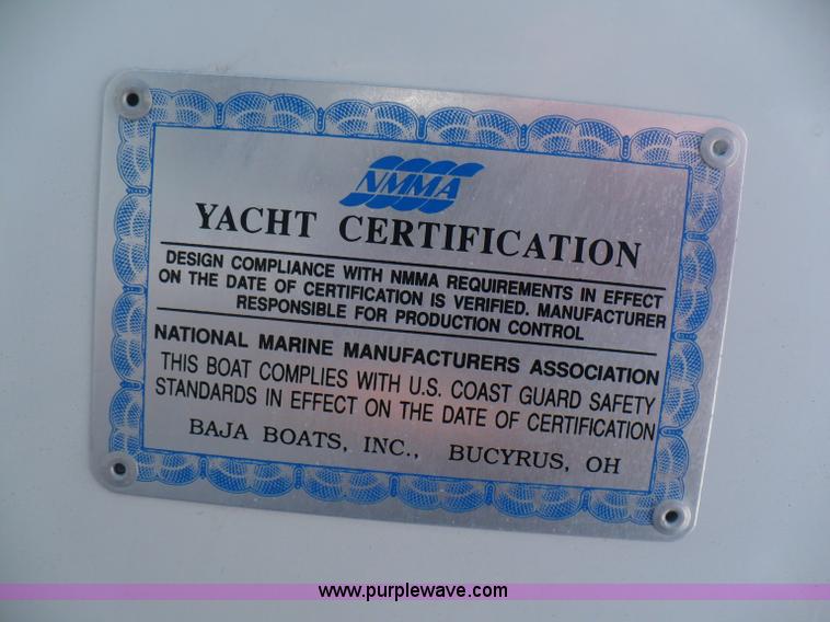 image for item A4851 1995 Baja 320 OS 32' boat and trailer