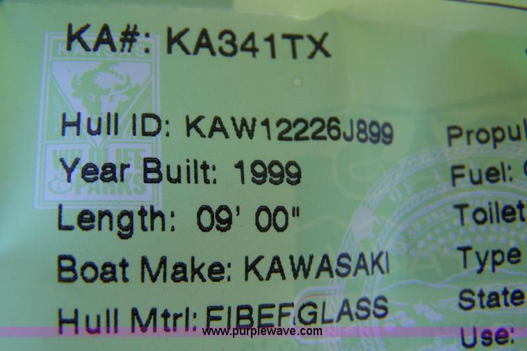 image for item A9509 1999 Kawasaki 1100 STX jet skit