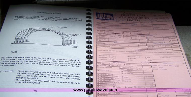 image for item A9524 Pioneer pre-engineered arch building