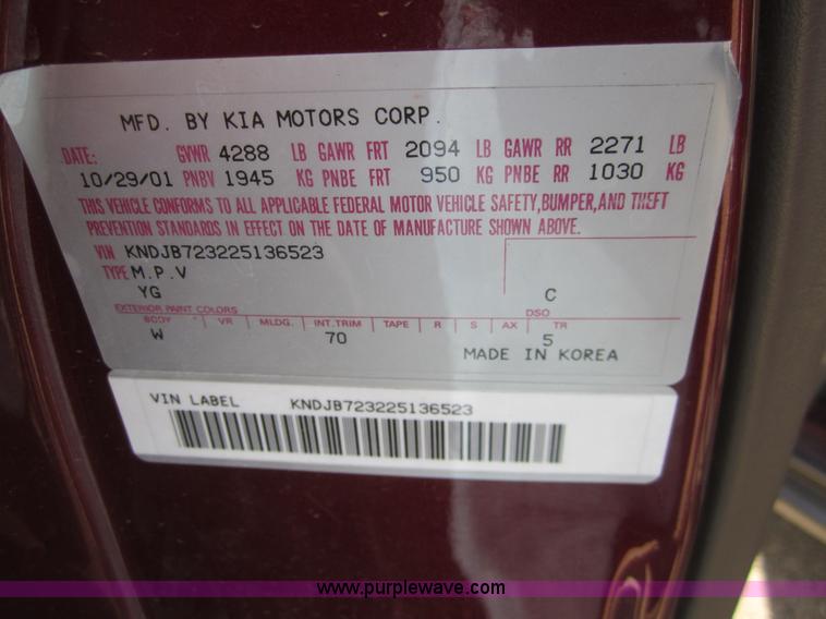 image for item C9753 2002 Kia Sportage SUV