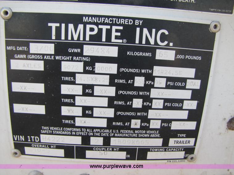image for item A4679 2000 Timpte 42' Super Hopper aluminum grain trailer