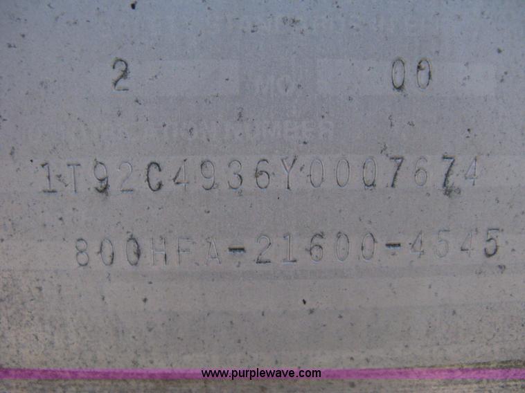 image for item A4290 2000 Cornhusker 800 aluminum grain hopper trailer