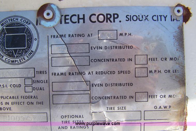 image for item A4558 1981 Multech belly dump trailer