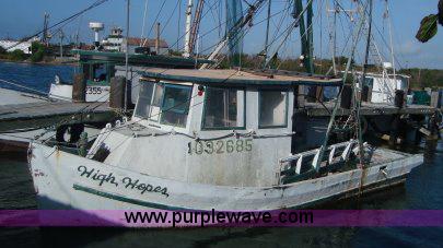 image for item A1188 1972 High Hopes shrimp boat