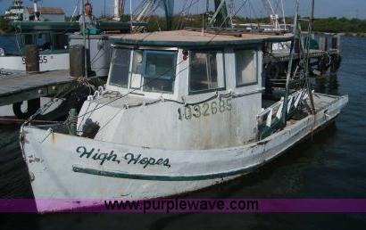 image for item A1188 1972 High Hopes shrimp boat