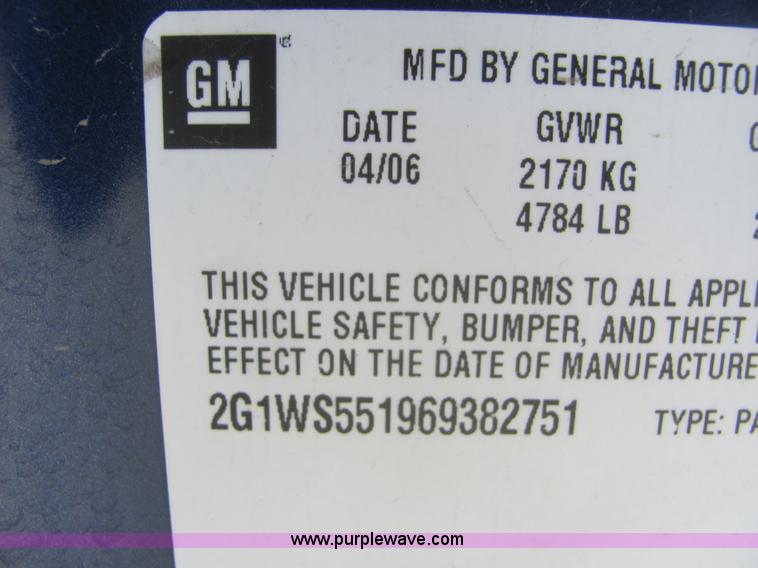 image for item A3586 2006 Chevrolet Impala