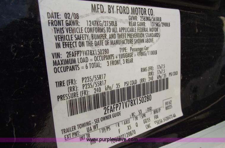 image for item A4129 2008 Ford Crown Victoria Police Interceptor