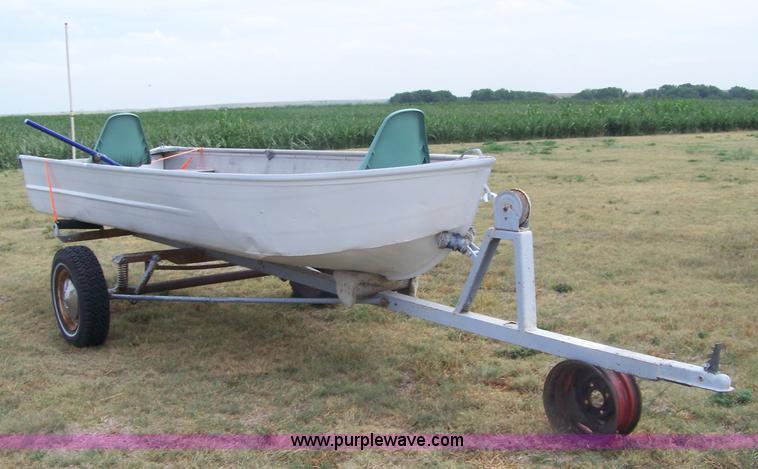 image for item A4512 14' aluminum two-person boat and trailer