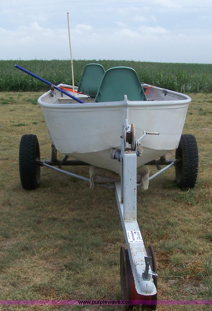 image for item A4512 14' aluminum two-person boat and trailer