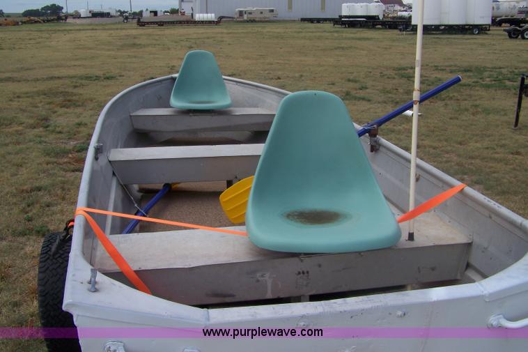 image for item A4512 14' aluminum two-person boat and trailer