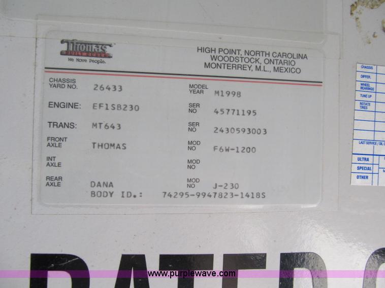 image for item A4918 1999 Thomas built school bus