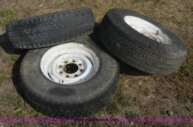 image for item A9933 (3) used tires with eight-hole spoke rims