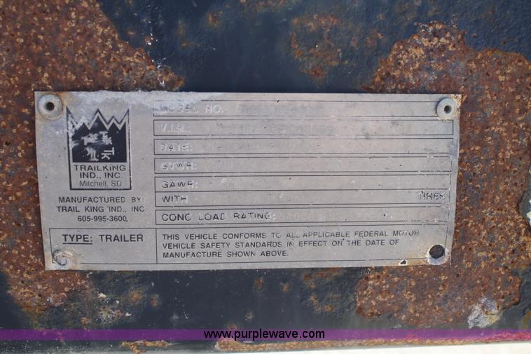 image for item A2147 1995 Trail King belly dump trailer