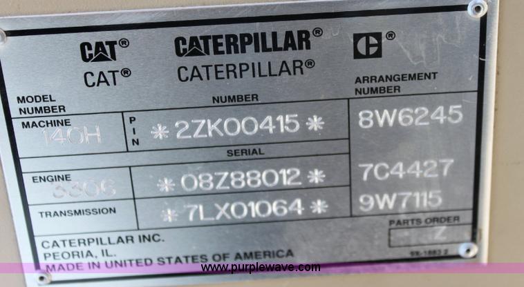 image for item A2580 1995 Caterpillar 140H motor grader