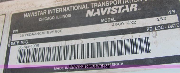 image for item A3649 1999 International 4900 plow truck