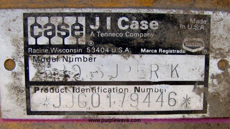 image for item A3655 1994 Case 580 Super K backhoe