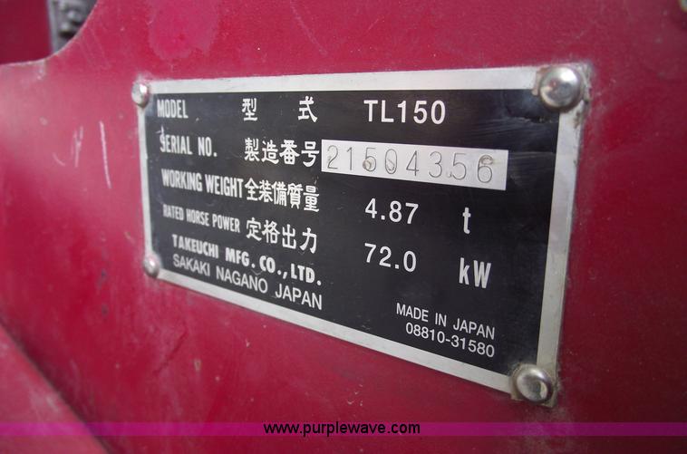 image for item A4137 2007 Takeuchi TL150 skid steer