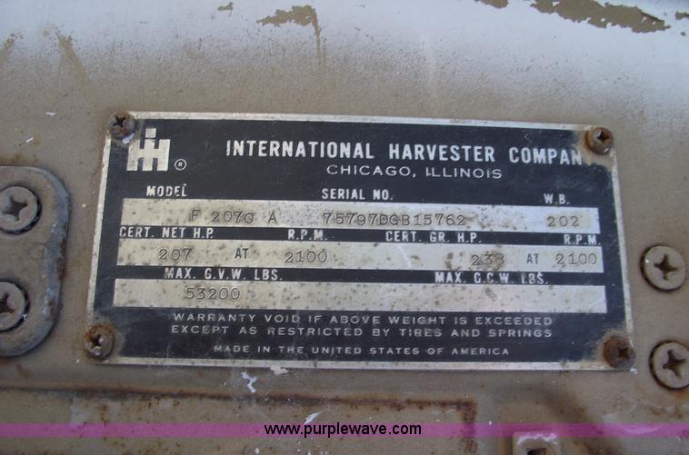 image for item A4139 1974 International F2070A dump truck