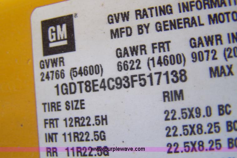 image for item B3532 2003 GMC C8500 dump truck