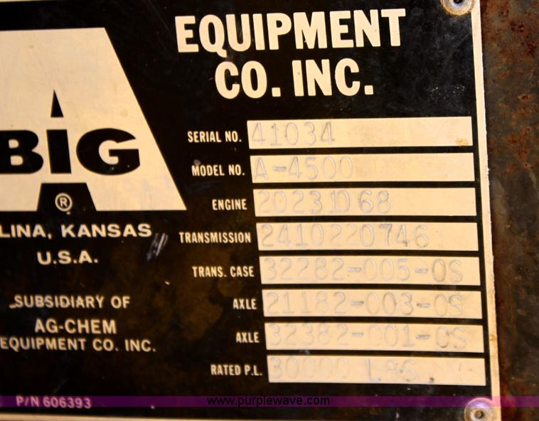 image for item B9788 1984 Big A 4500 sludge applicator