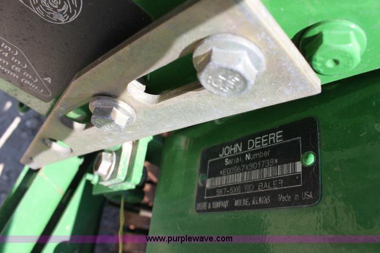 image for item A3600 John Deere 567 mega wide round baler