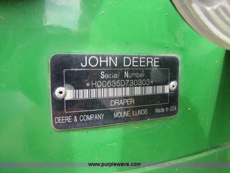 image for item A4650 2009 John Deere 635D 35' draper head