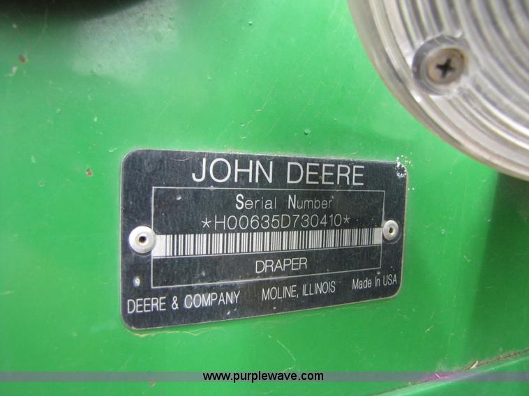 image for item A4652 2009 John Deere 635D 35' draper head
