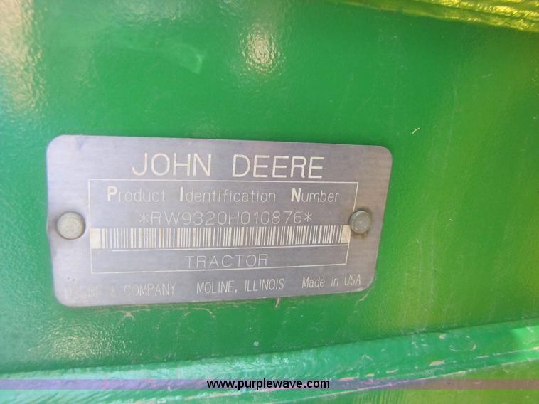 image for item A4656 2003 John Deere 9320 4WD tractor