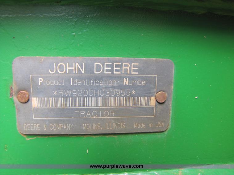 image for item A4658 2000 John Deere 9200 4WD tractor