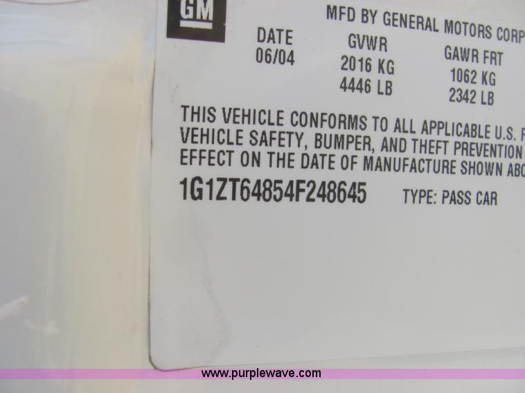 image for item A3582 2004 Chevrolet Malibu LS Maxx