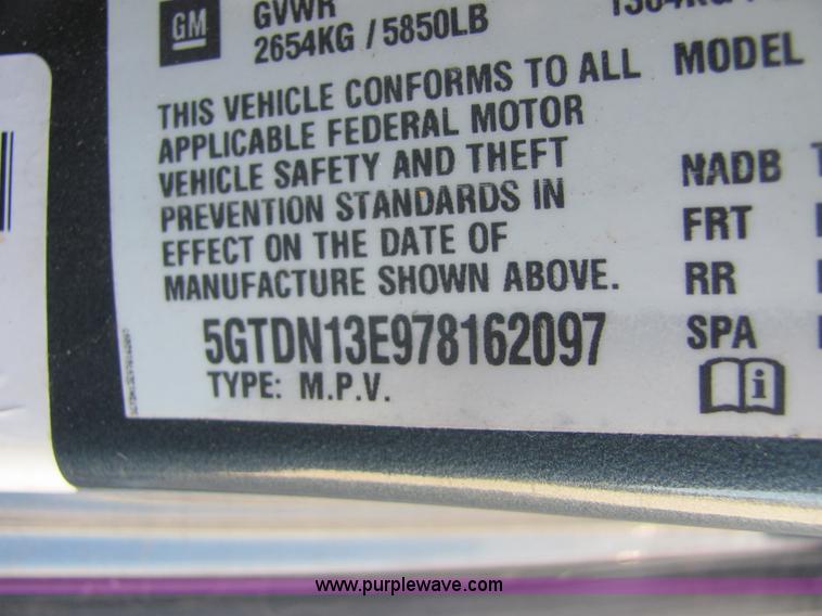 image for item A3592 2007 Hummer H3 SUV