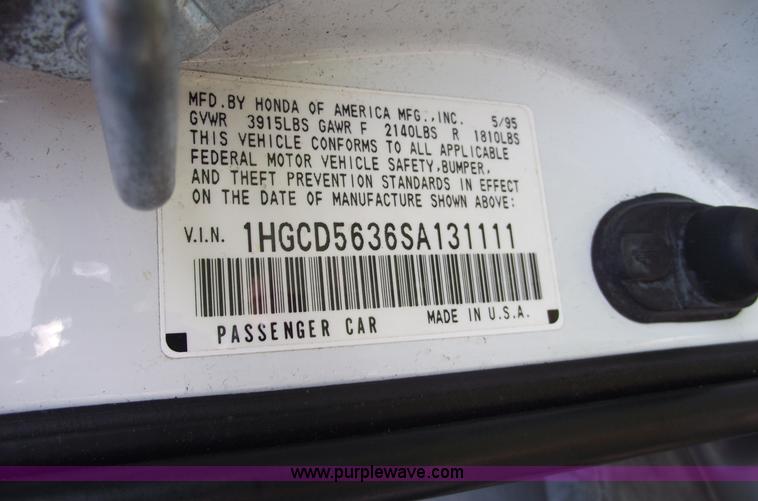 image for item A4017 1995 Honda Accord LX