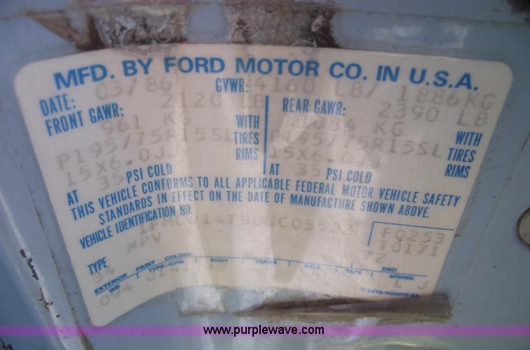 image for item A4087 1986 Ford Bronco II SUV