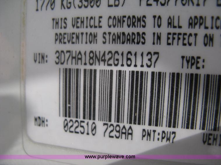 image for item A4299 2002 Dodge Ram 1500 SLT quad cab pickup truck