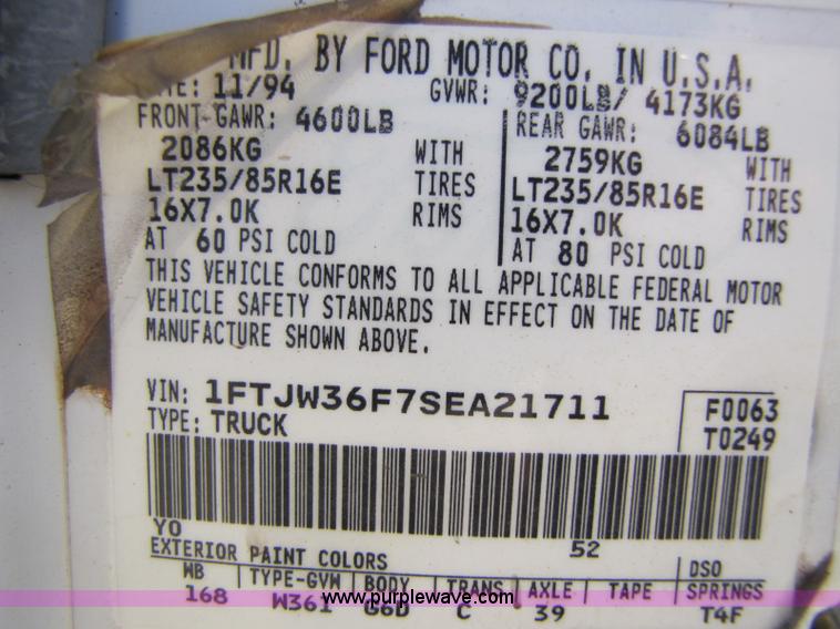 image for item A5065 1995 Ford F350 XL crew cab pickup truck