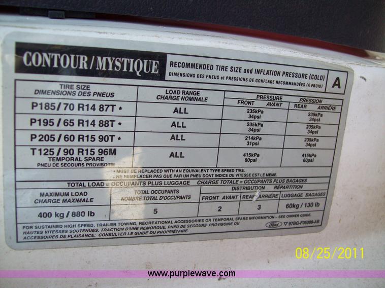 image for item A1245 2000 Mercury Mystique GS