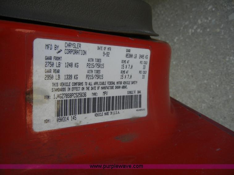 image for item D9507 1993 Jeep Grand Cherokee Limited SUV