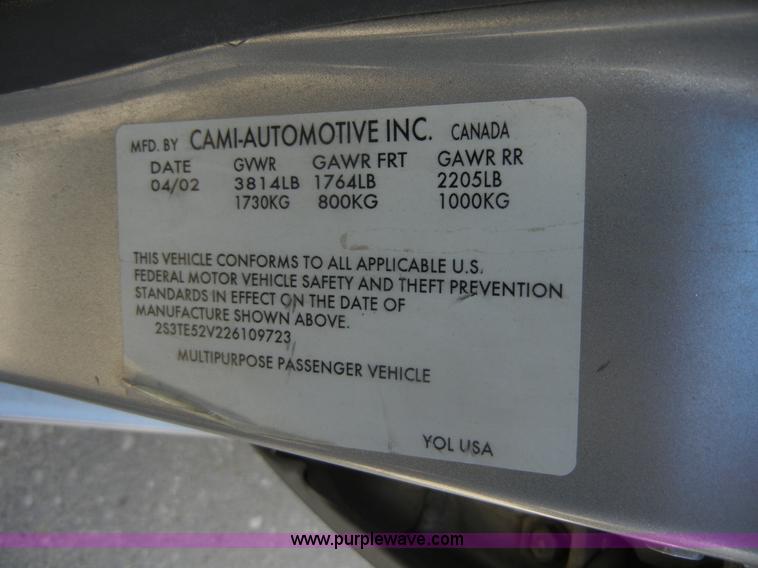 image for item D9509 2002 Suzuki Vitara JLS SUV