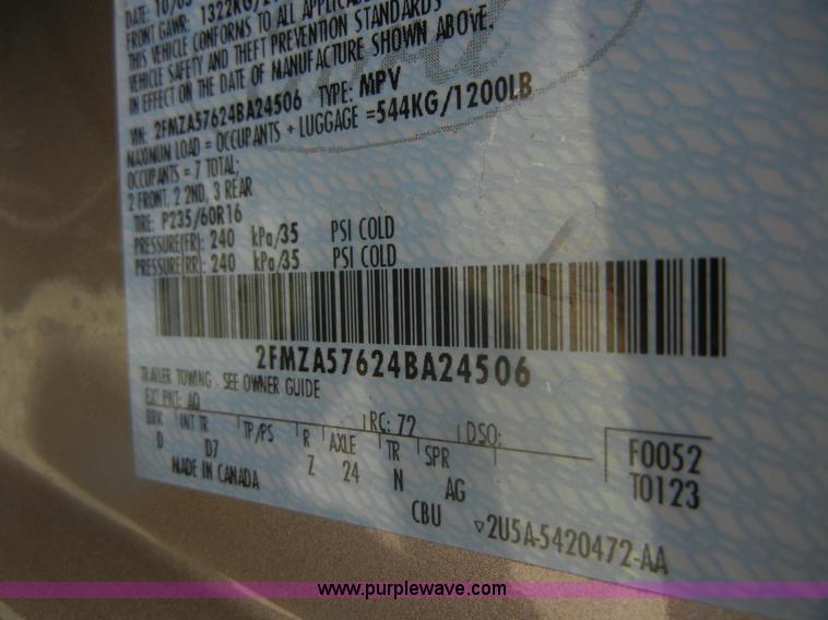 image for item D9710 2004 Ford Freestar SES van