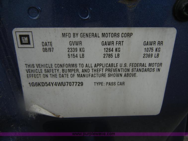 image for item D9718 1998 Cadillac DeVille